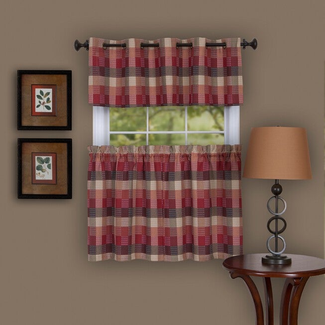Harvard Valance w/10 Sm Grommets, BURGUNDY, hi-res image number null