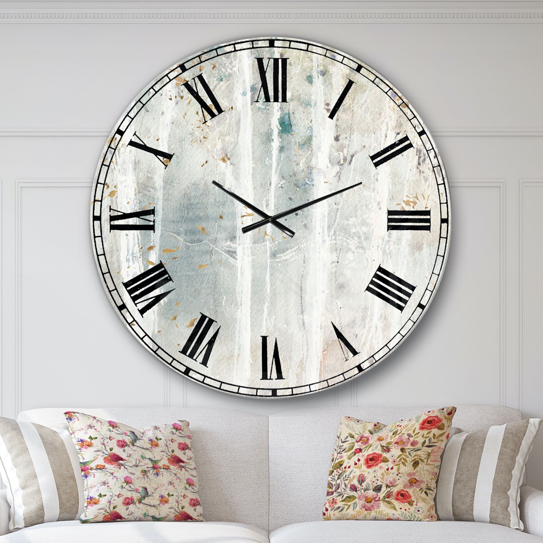 A Woodland Walk Into The Forest Vi Traditional Wall Clock, BEIGE, hi-res image number 0