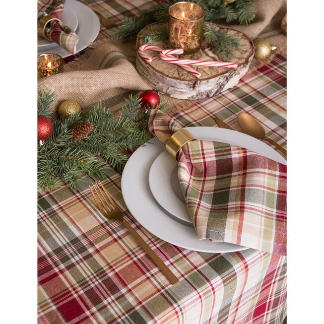 Give Thanks Plaid Tablecloth 70 Round, , alternate image number 4