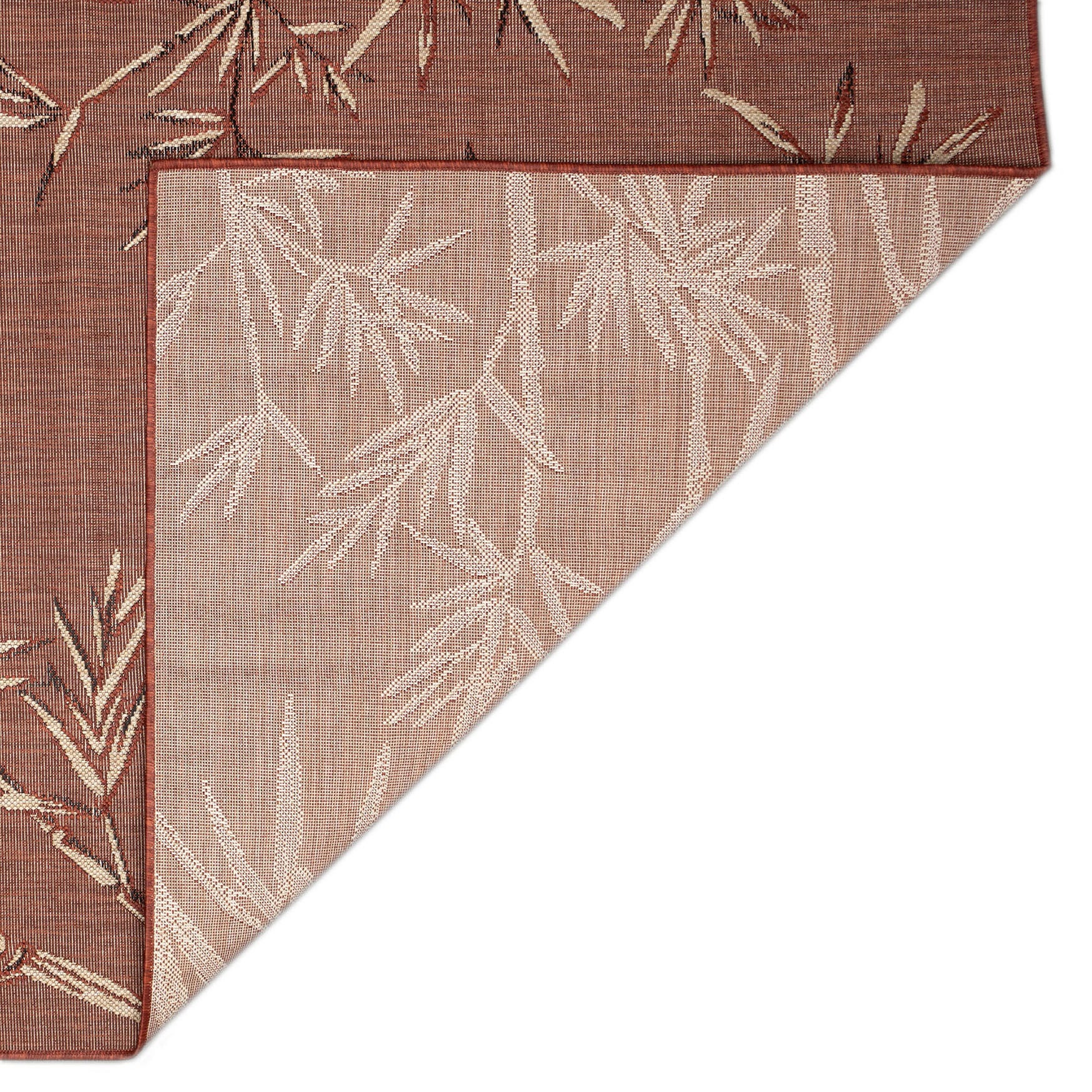 Carmel Bamboo Border Indoor/Outdoor Area Rug Chili, , on-hover image number 1