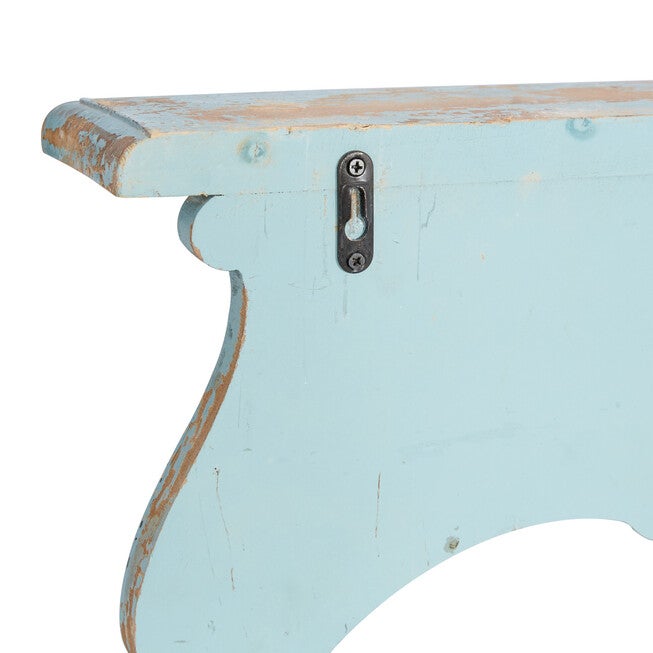 Blue Wood Rustic Wall Shelf Wall Shelf, , alternate image number null