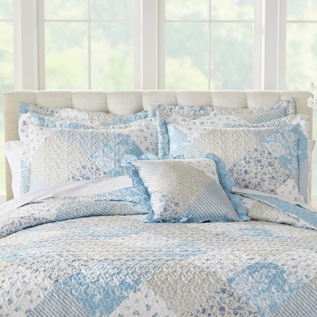 Patchwork 16 inchesSq. Pillow, LIGHT BLUE, hi-res image number null