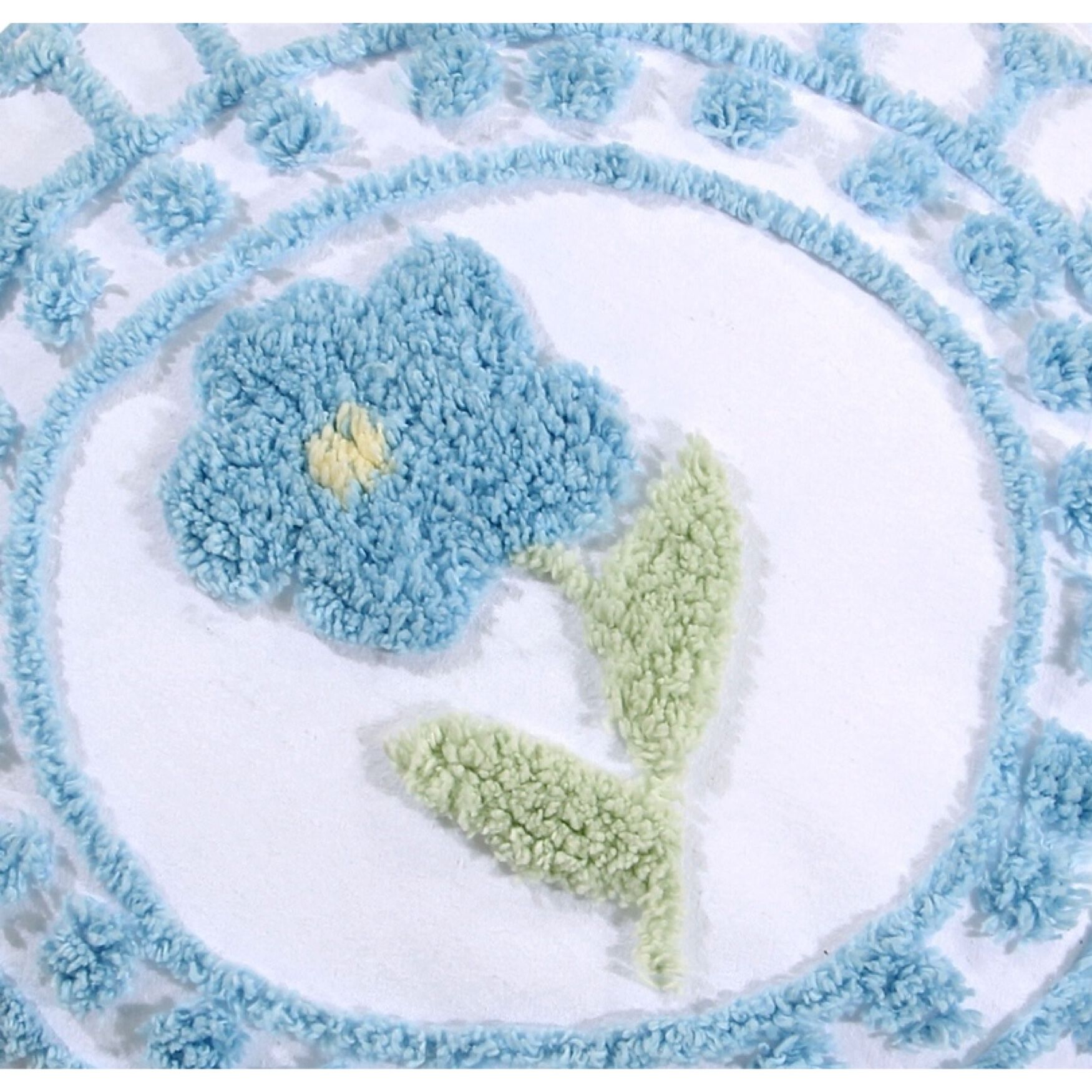 Bloomfield Collection in Floral Design 100% Cotton Tufted Chenille Square Pillow , , on-hover image number 1