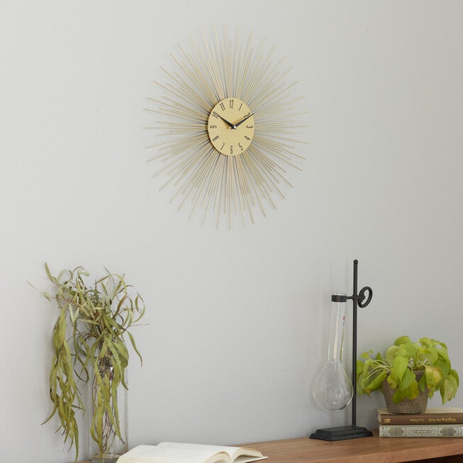 Gold Metal Contemporary Wall Clock, , alternate image number 7