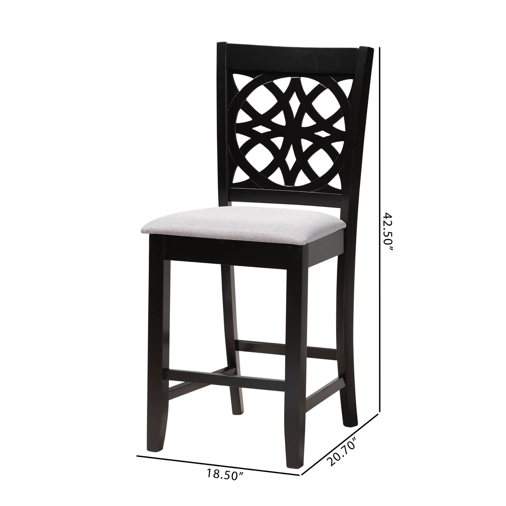 Abigail Modern Beige Fabric And Dark Brown Finished Wood 2-Piece Counter Stool Set, , alternate image number 14