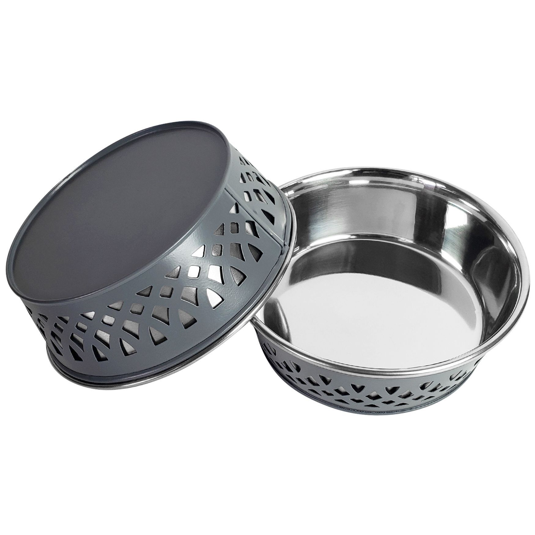 Stainless Steel Country Farmhouse Dog Bowl Gray 30 oz, , alternate image number 2