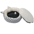 Chevron Printing poly-cotton cozy round cat bed , 21 inch, , alternate image number null