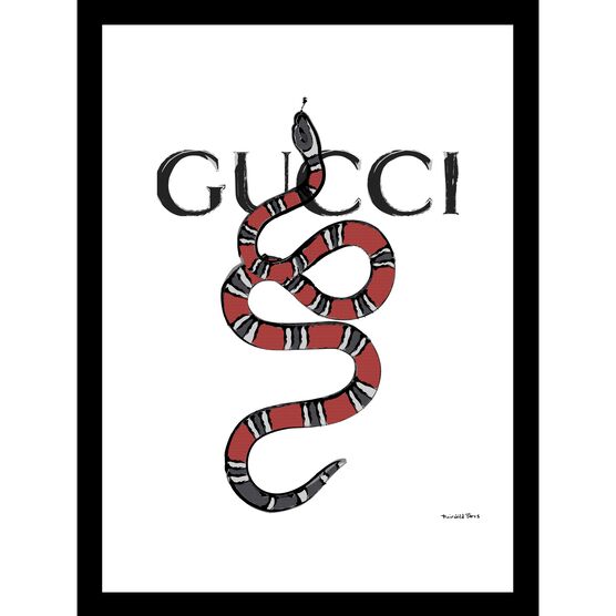 Gucci Snake Red/Black 14" x 18" Framed Print, RED YELLOW, hi-res image number null
