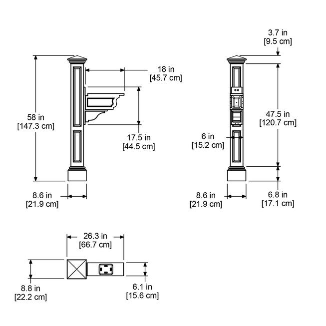 Charleston Plus Mail Post, , on-hover image number 1