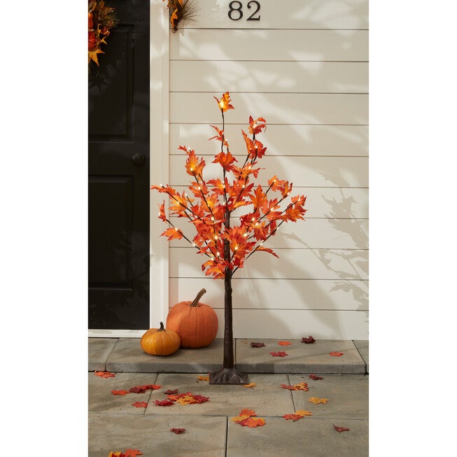 48 inchesH Pre-Lit Maple Leaf Tree, MULTI, hi-res image number 0