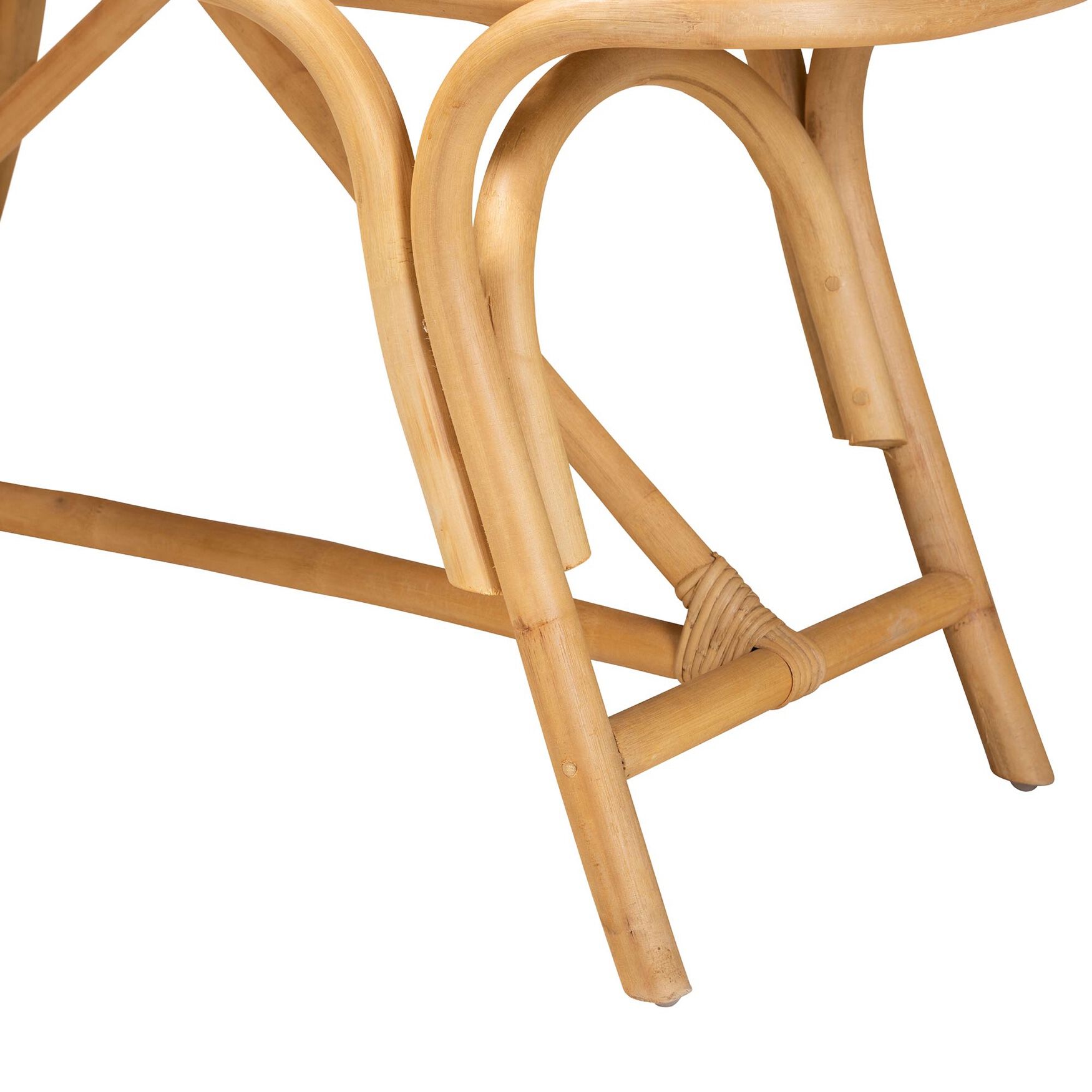 Septa Modern Bohemian Natural Brown Rattan Accent Bench, , alternate image number 3