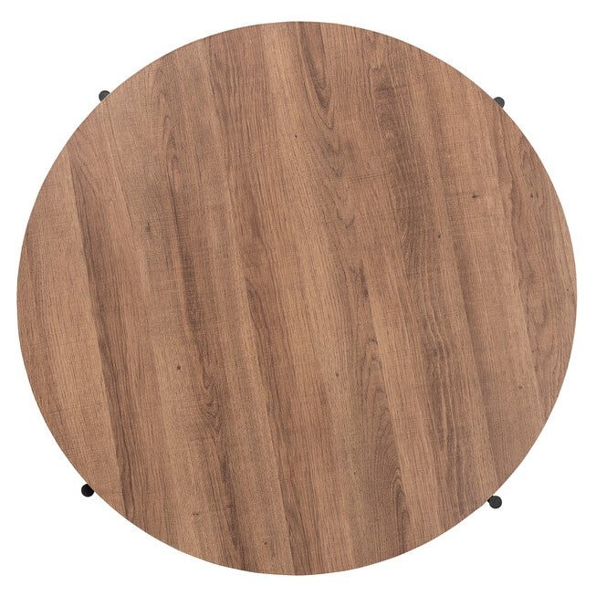 Umar Modern Industrial Walnut Brown Finished Wood And Black Metal Coffee Table, , alternate image number null