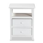 Karsen Modern And Contemporary White Finished Wood 2-Drawer Nightstand, , alternate image number null