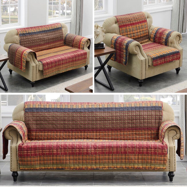 Gold Rush Sofa Quilted Furniture Protector, MULTI, alternate image number 4