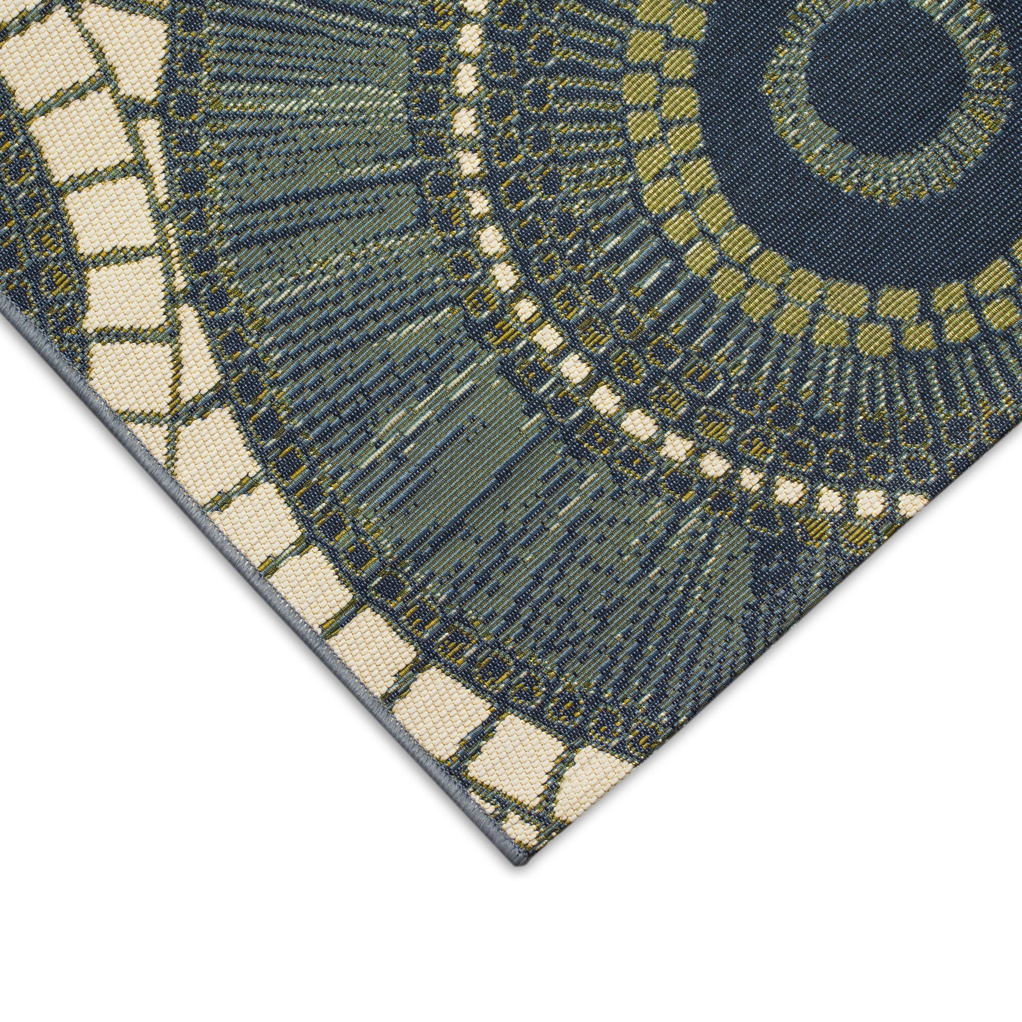 Liora Manne Marina Circles Indoor/Outdoor Area Rug Azure 6 feet 6 inches x 9 feet 4 inches, AQUA, alternate image number 3