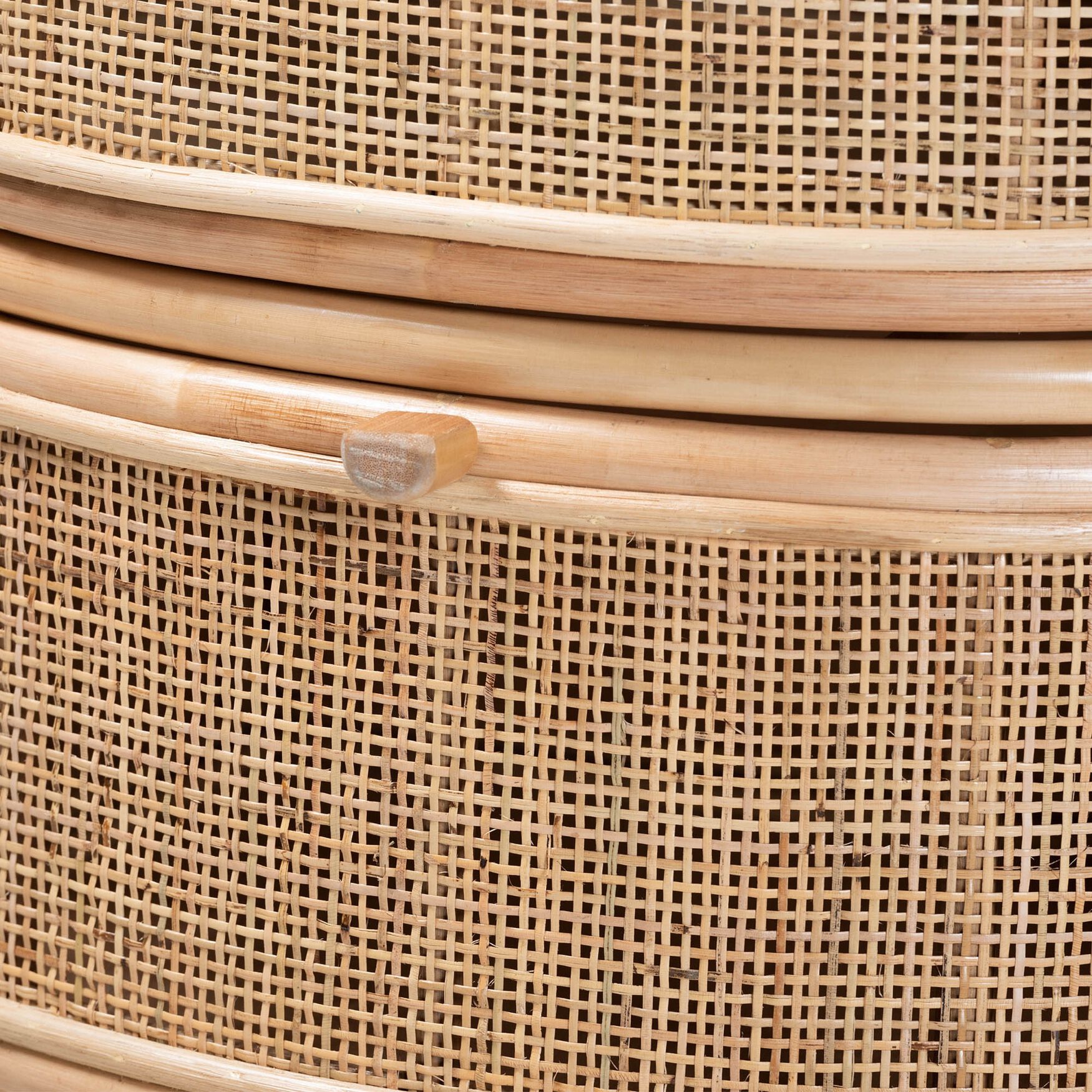 Oleta Modern Bohemian Natural Brown Rattan 2-Drawer Nightstand, , alternate image number 10