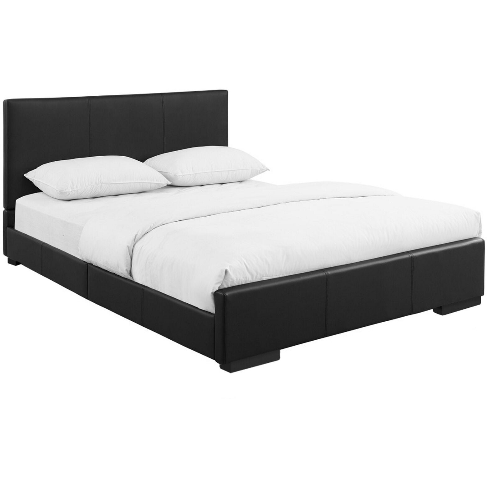 Hindes Upholstered Platform Bed, Beige, King, BLACK, alternate image number 1