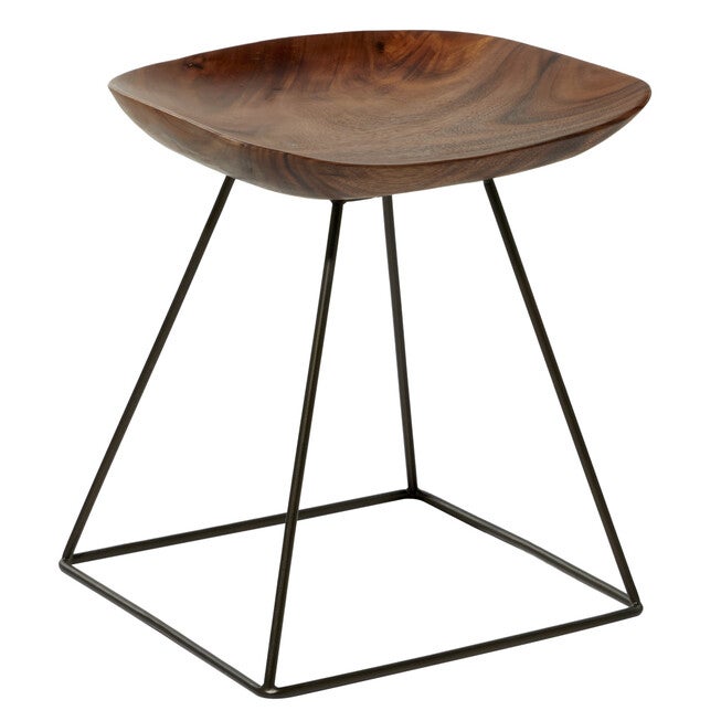 Brown Iron Rustic Stool, BROWN, hi-res image number null