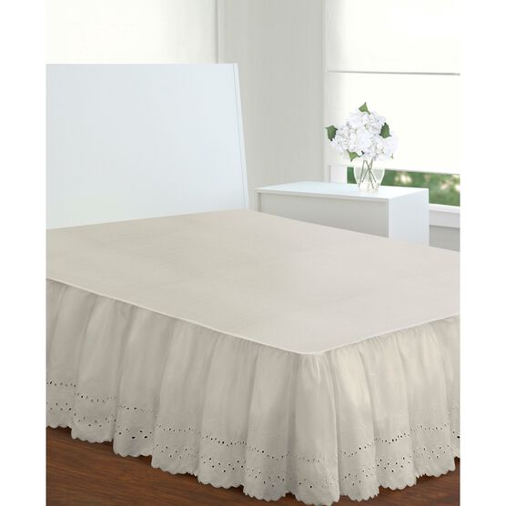 Fresh Ideas Ruffled Eyelet 18" Bed Skirt, Twin, , on-hover image number null
