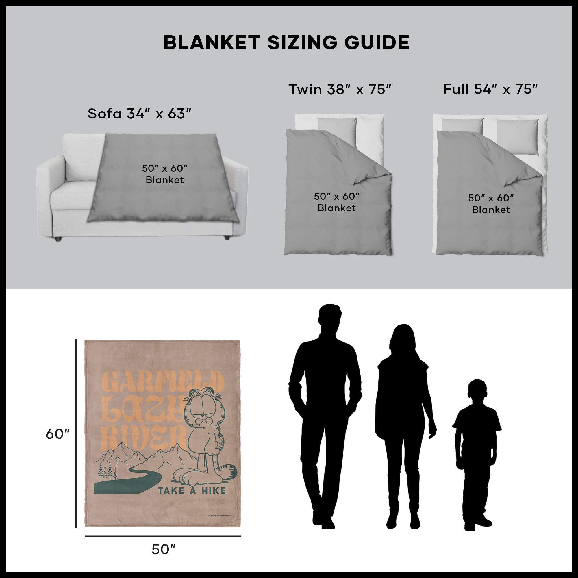 Nickelodeon Garfield Take a Hike Silk Touch Throw Blanket 50x60 Inches, BROWN, alternate image number 5