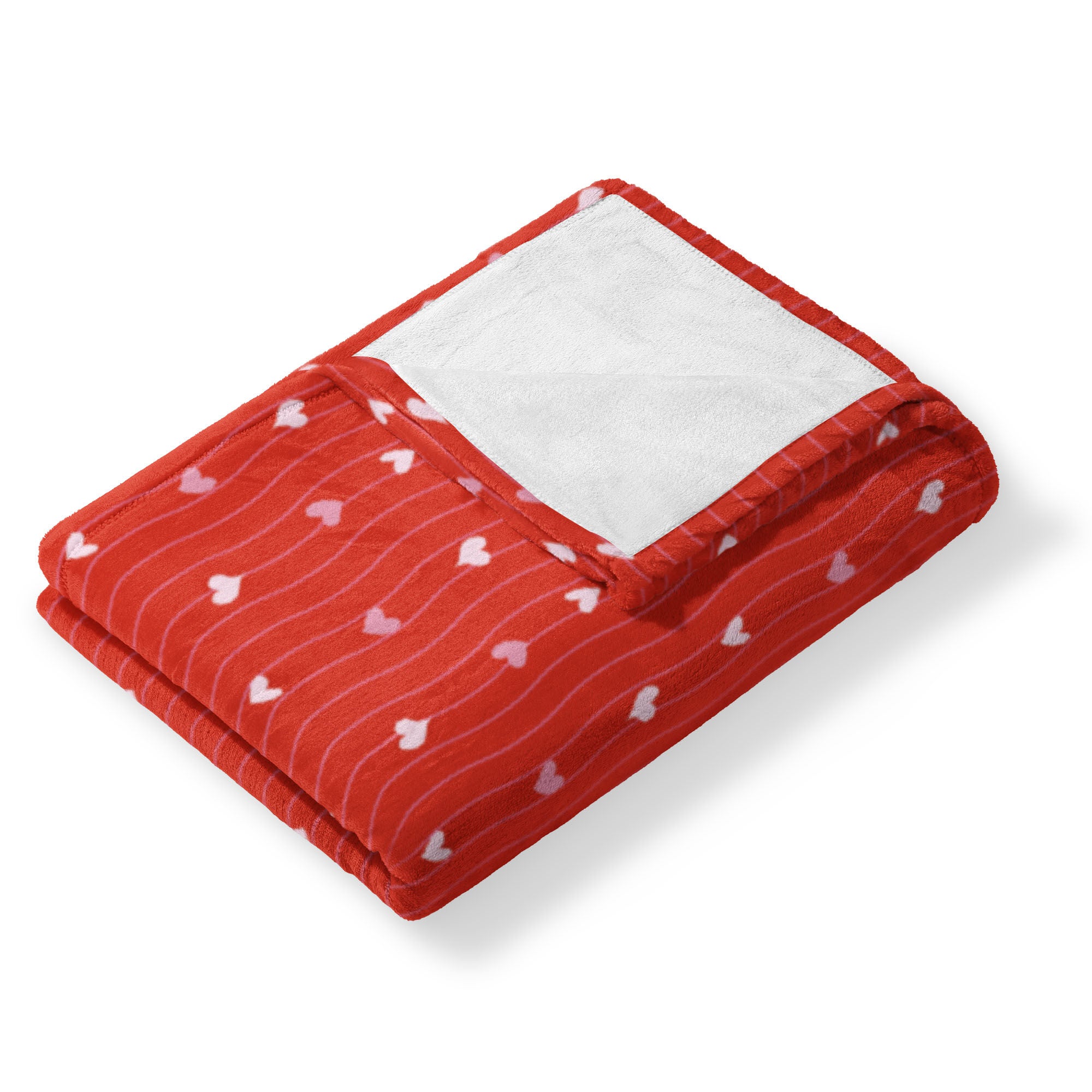 Valentine's Day Line Hearts Silk Touch Throw Blanket 50x60 Inches, LINE HEARTS, alternate image number 3