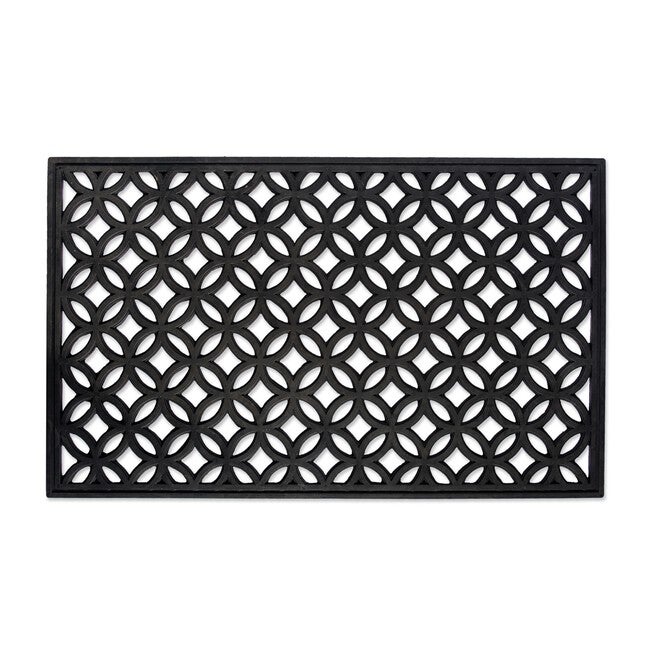 Lattice Rubber Doormat, BLACK, hi-res image number 0
