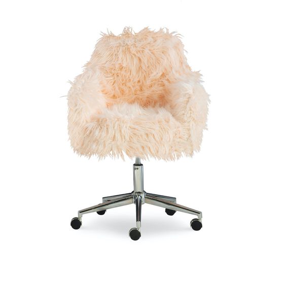 Fenton Faux Fur Office Chair Pink, , alternate image number null