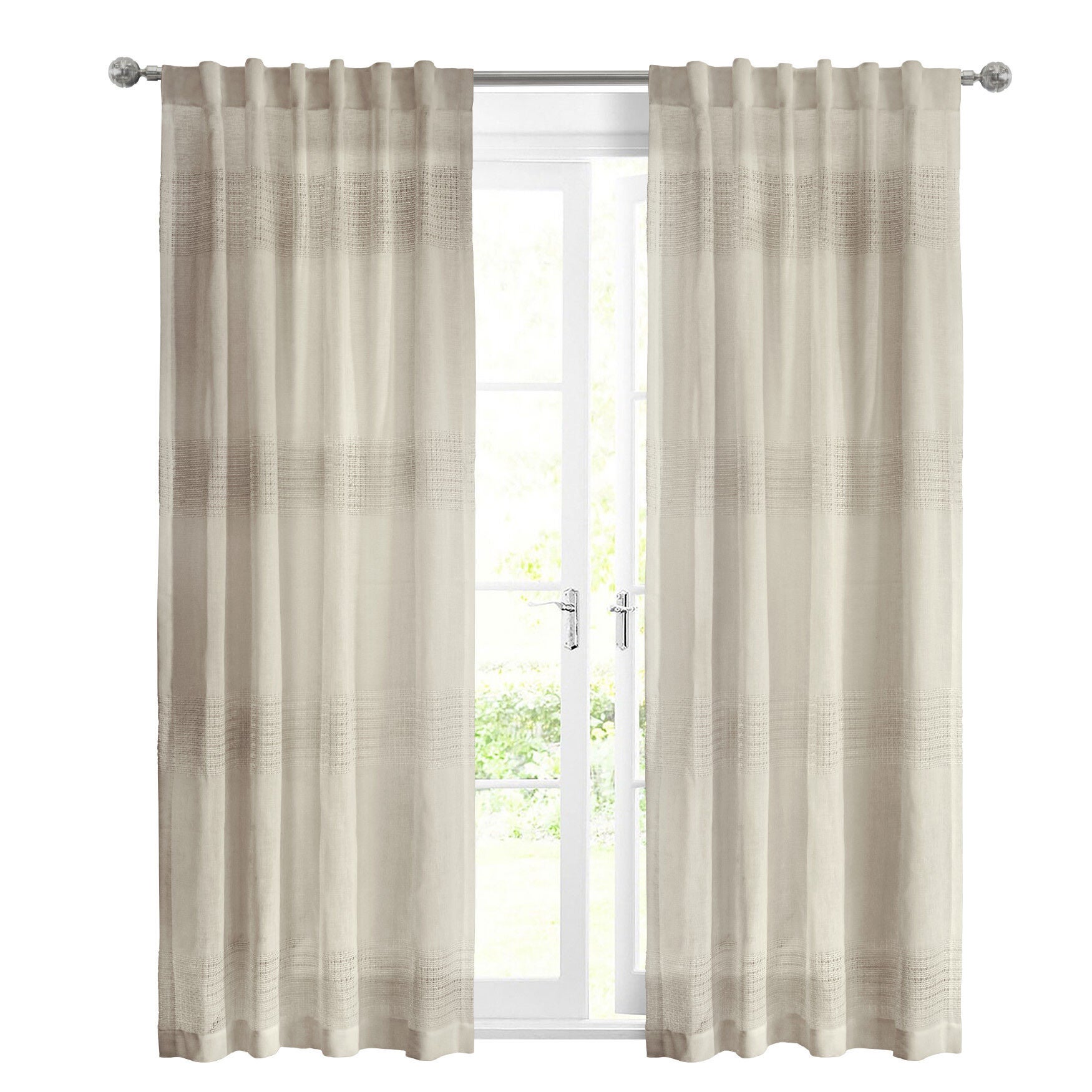Lindsey Light Filtering Back Tab Curtain Panel, , on-hover image number 1
