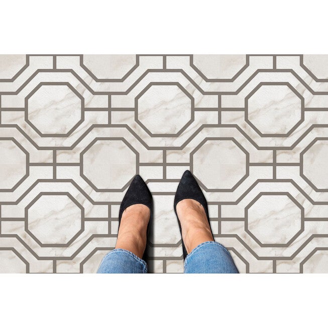 Retro 12x12 Self Adhesive Vinyl Floor Tile - Octagon - 20 Tiles/20 sq. ft., , alternate image number 2