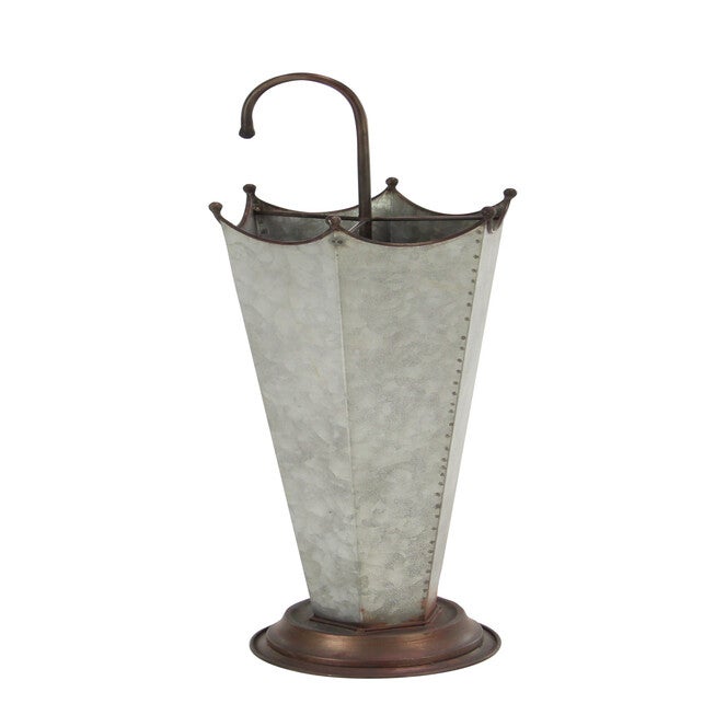 Grey Metal Farmhouse Storage Basket Storage Basket, GREY, hi-res image number 0