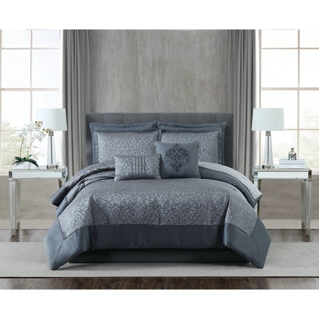 Coventry Comforter Set, CHARCOAL GREY, hi-res image number 0