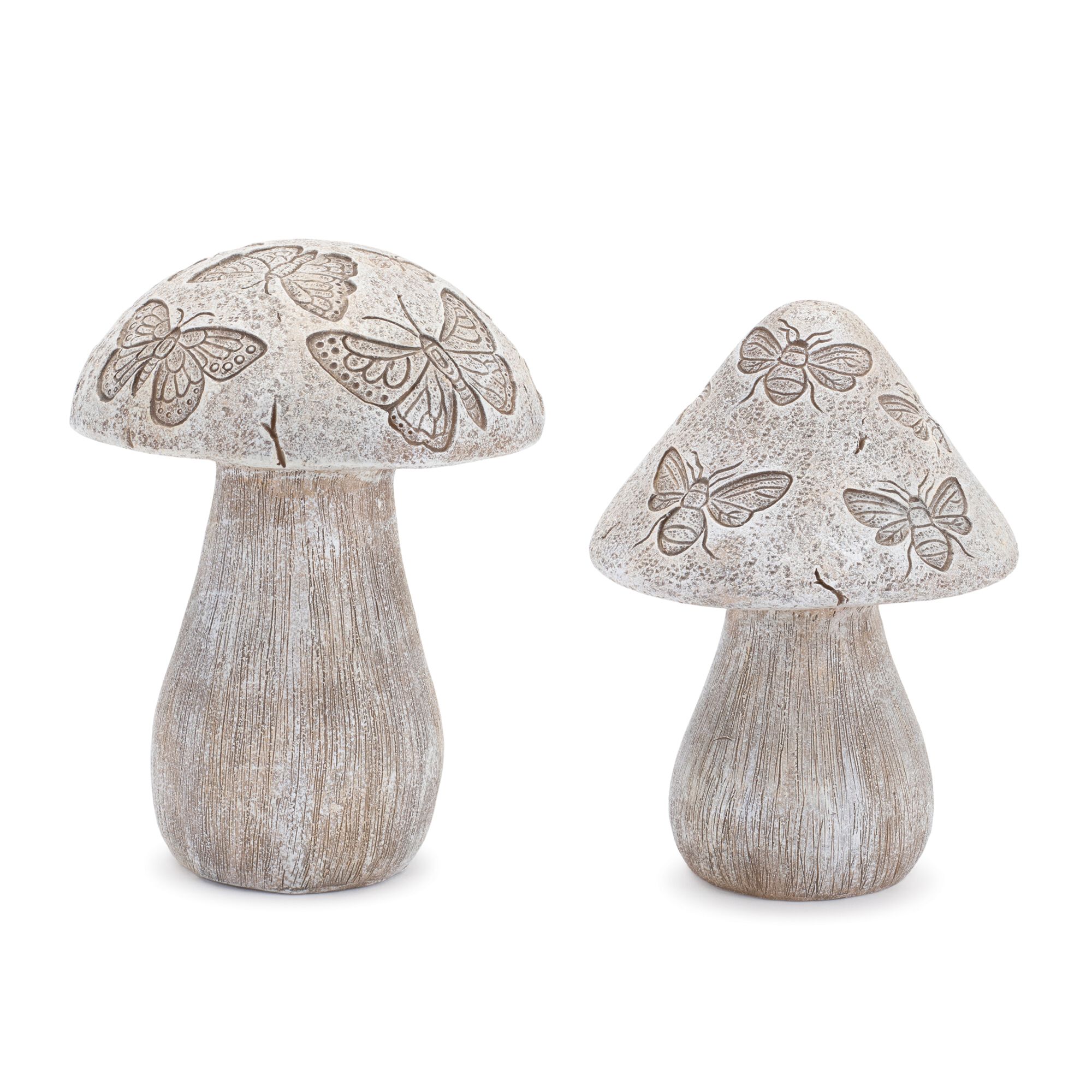 Bumble Bee and Butterfly Print Mushroom (Set of 2), GREY/BEIGE, hi-res image number 0