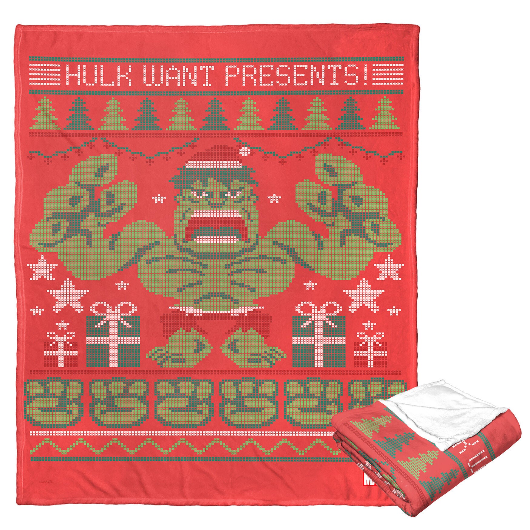 Hulk Want Presents! Silk Touch Throw Blanket, O, hi-res image number 0