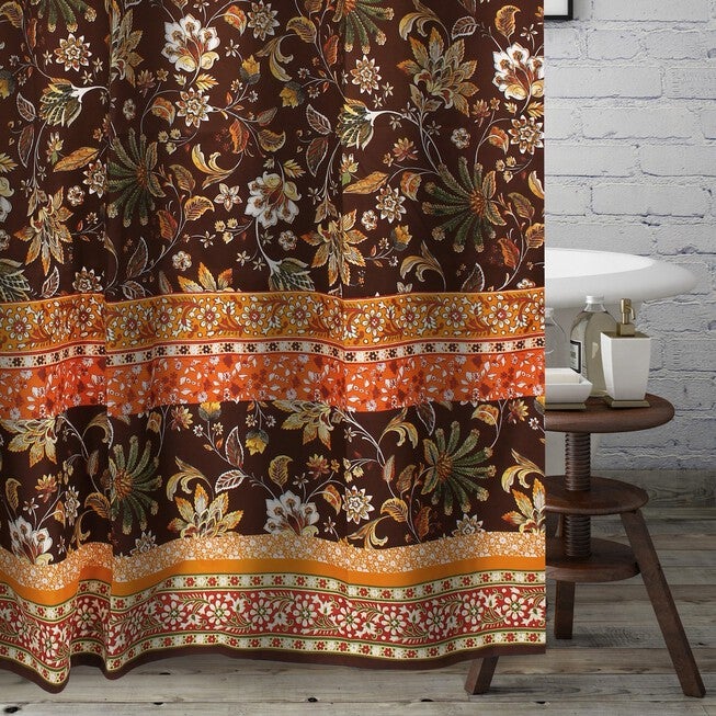 Audrey Shower Curtain, CHOCOLATE, hi-res image number null