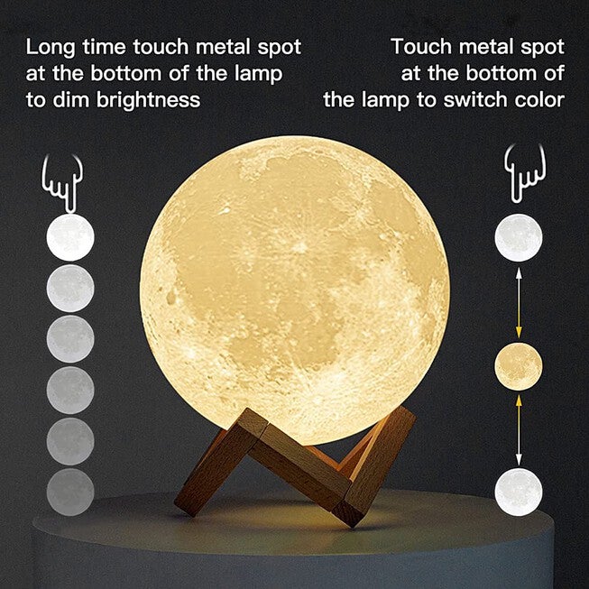 3D Printed Moon Lamp, , alternate image number 3