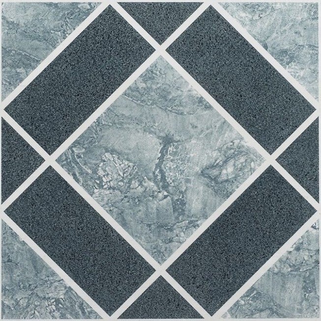 Nexus 12 inches x 12 inches Self Adhesive Vinyl Floor Tile, LIGHT DARK BLUE, hi-res image number 0