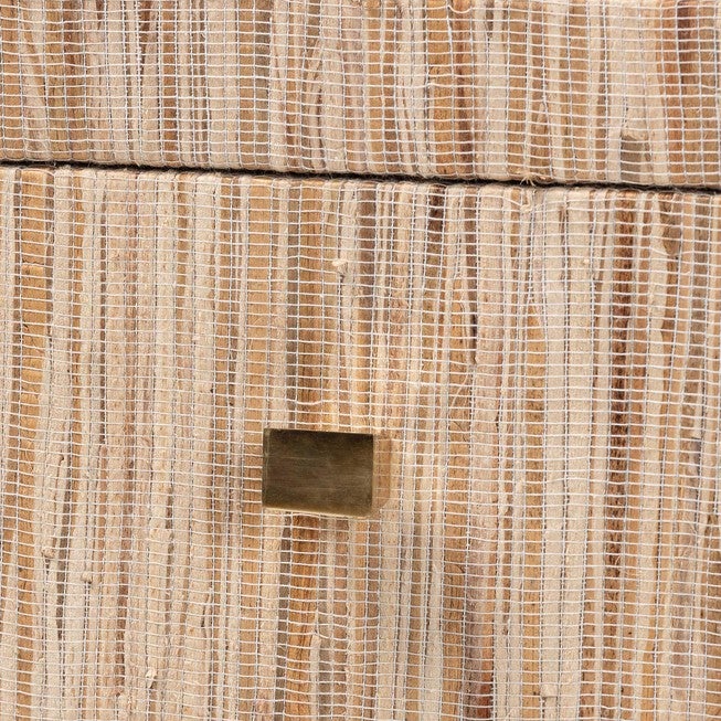 Julia Bohemian Woven Natural Grasscloth 1-Drawer Nightstand, NATURAL/GOLD, alternate image number null