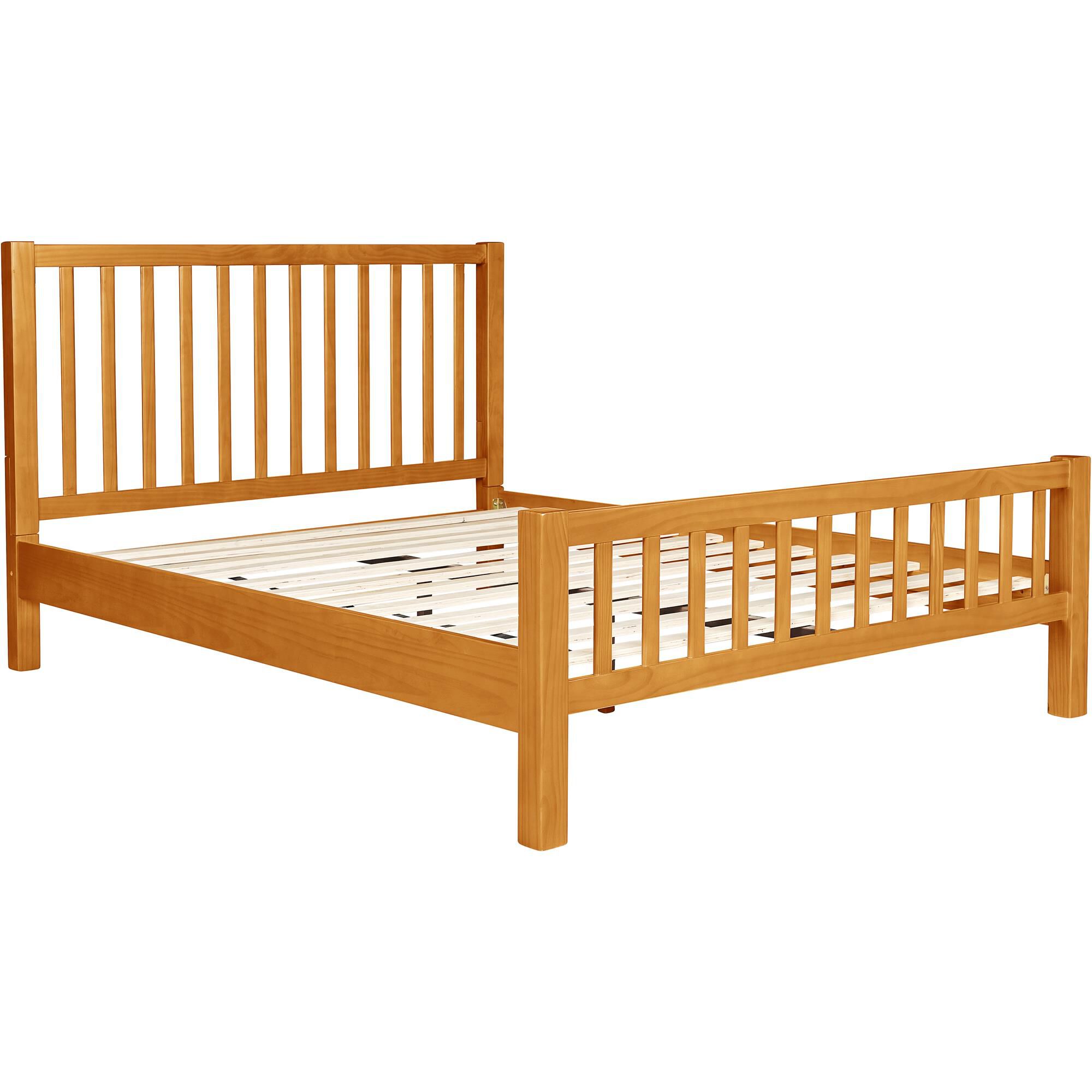 Hampton Wooden Platform Bed in Oak, Queen, OAK, alternate image number 4