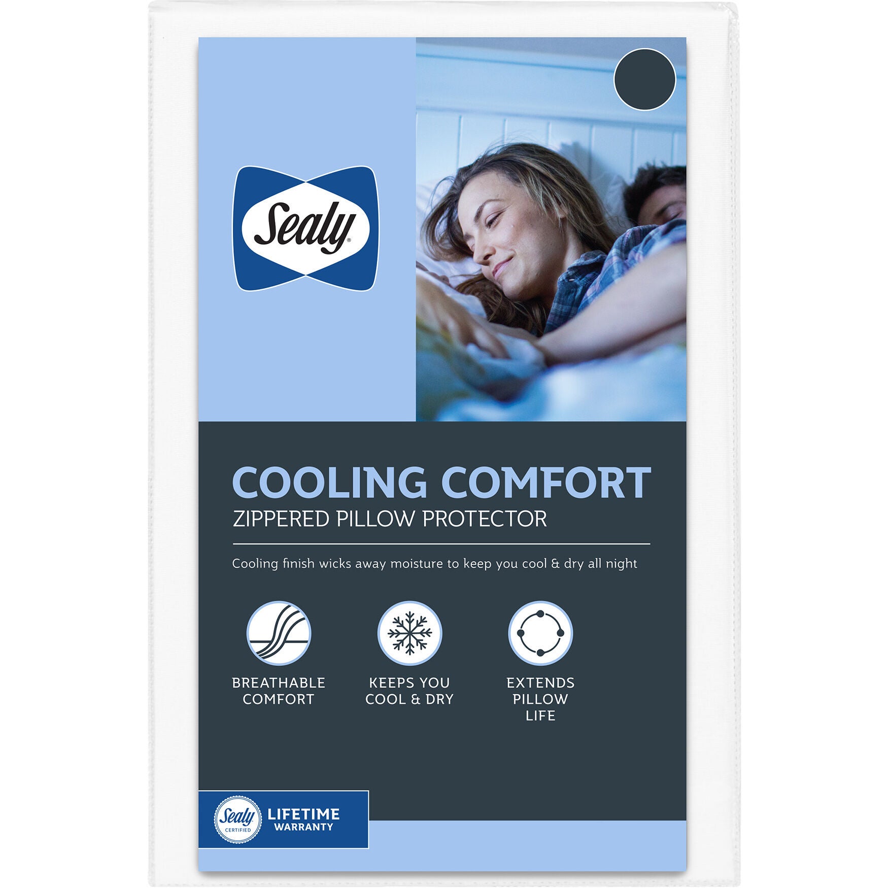 Sealy Cool Comfort Pillow Protector, WHITE, hi-res image number 0