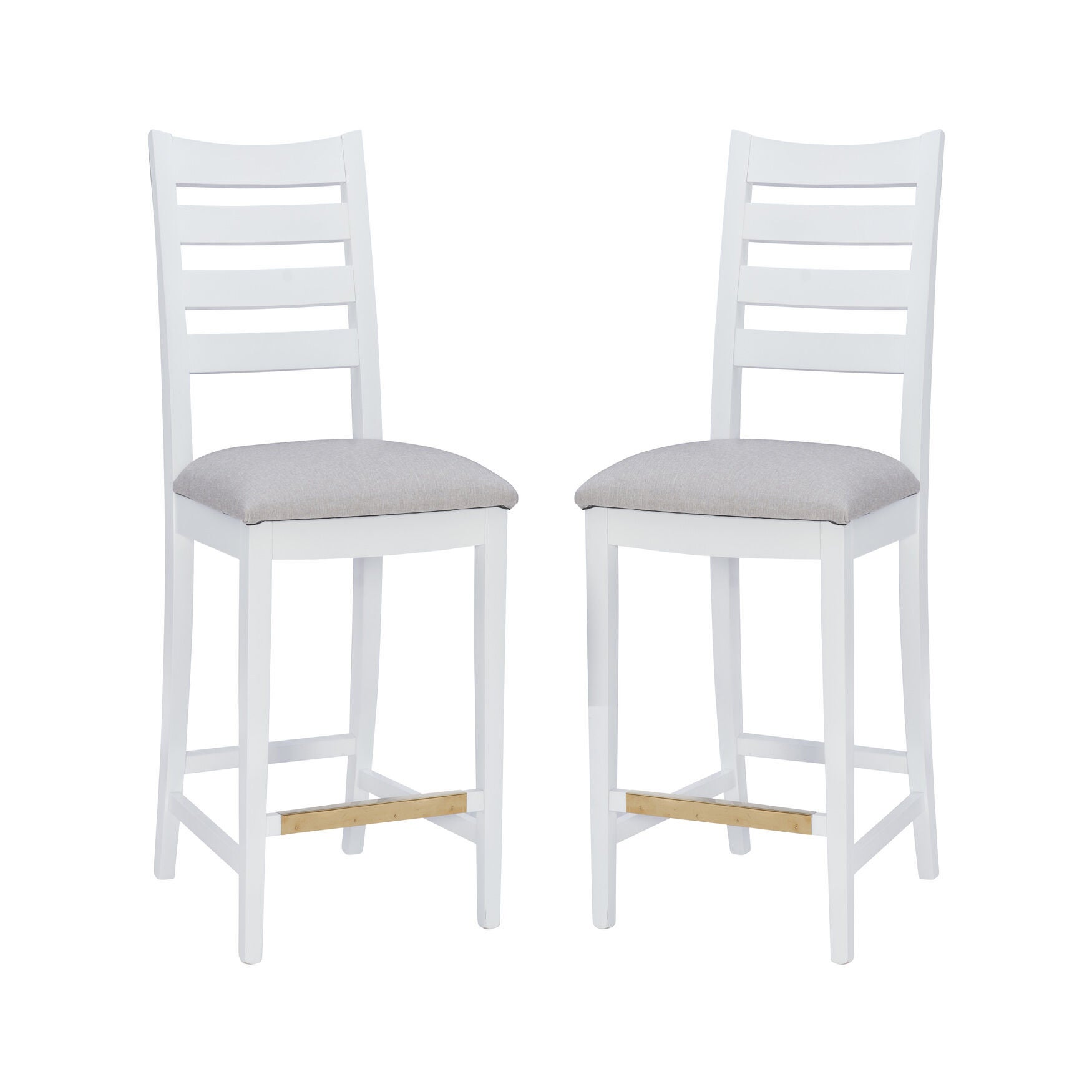 Flynn Counter Stool White Upholstered Set of 2, , alternate image number 3