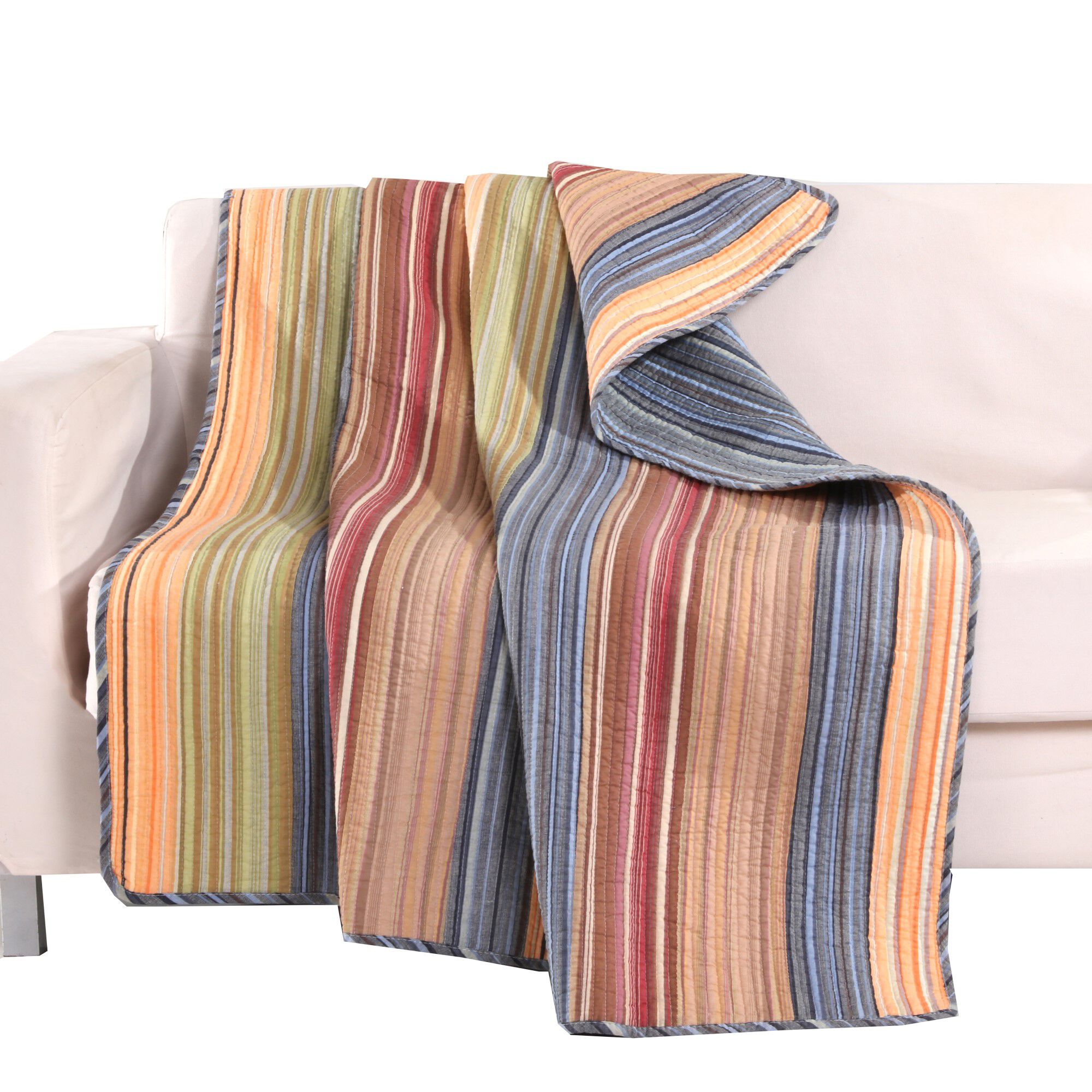 Katy Striped Quilted Throw Blanket, MULTI, hi-res image number 0