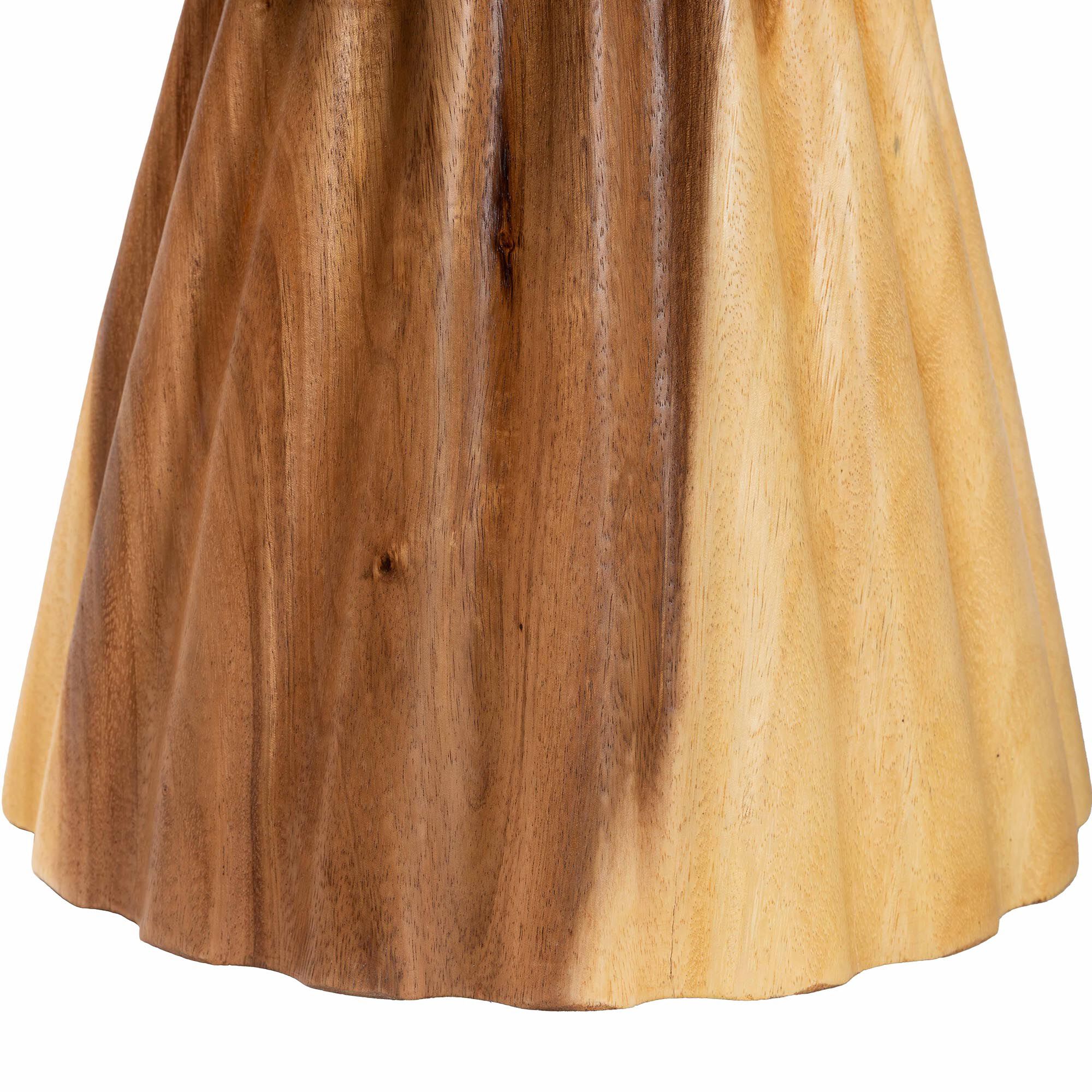 Alara Hand-carved Suar Wood Side Table, NATURAL BROWN, alternate image number 4