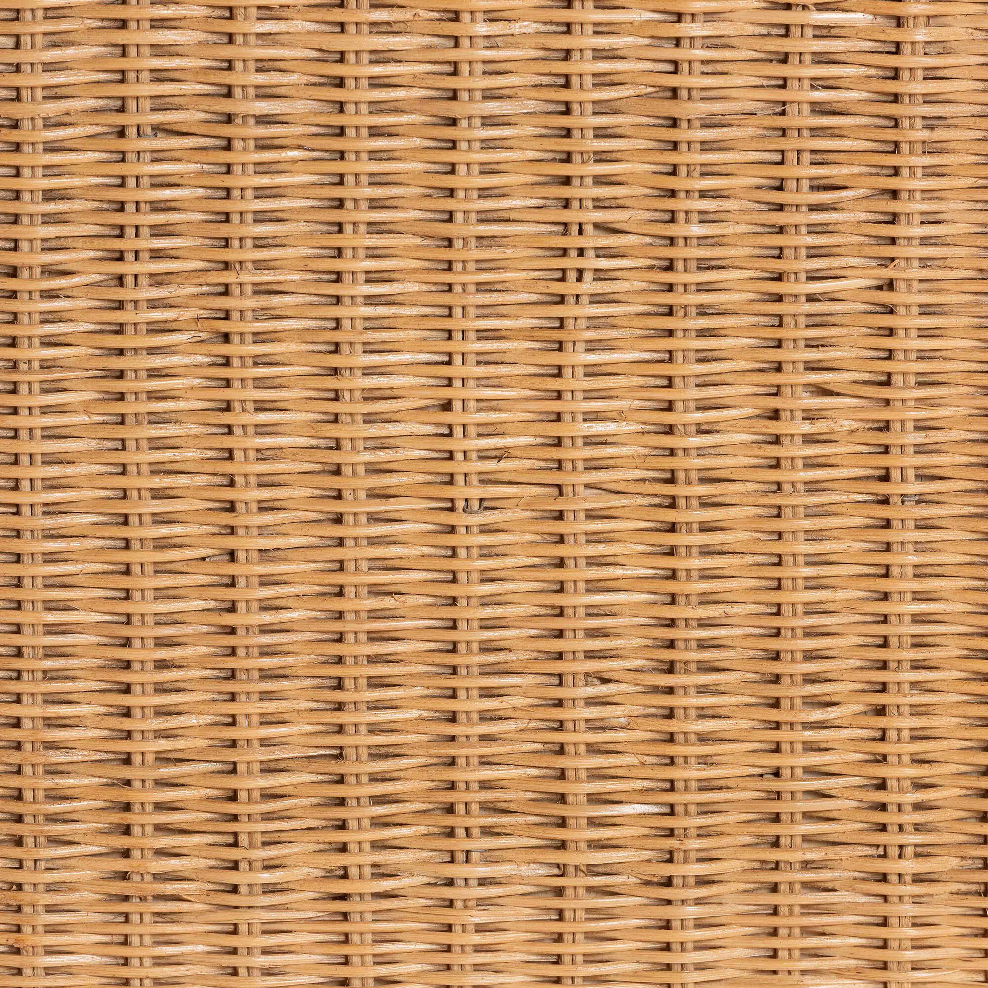 Palm Scallop Natural Rattan Ottoman, Rectangle, LIGHT HONEY, alternate image number 6