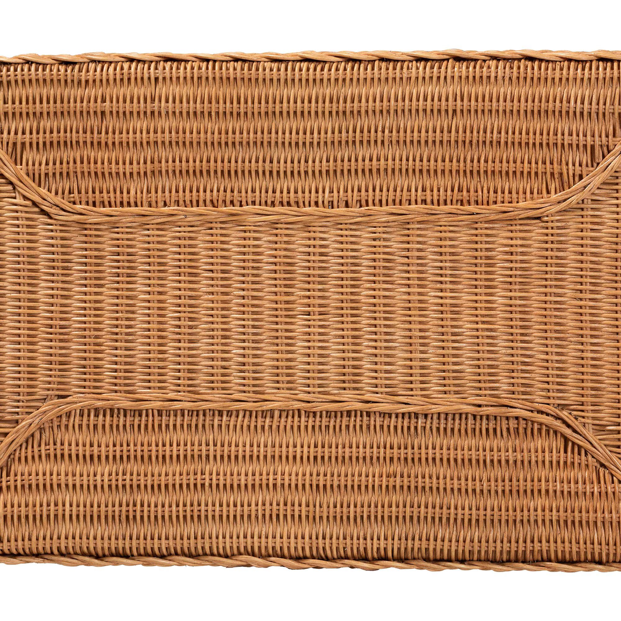 Minahasa Bohemian Light Honey Braided Rattan Side Table, HONEY, alternate image number 5