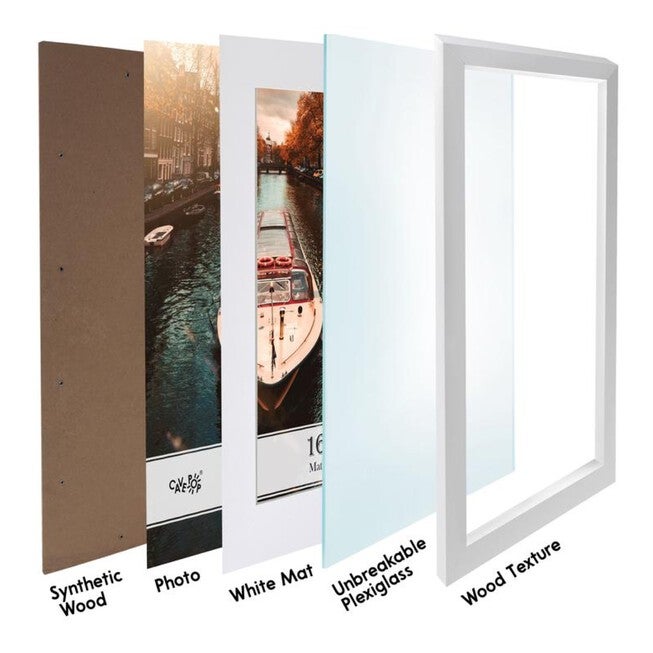 Black Wood Picture Frame With Mat 11X 14, , alternate image number null