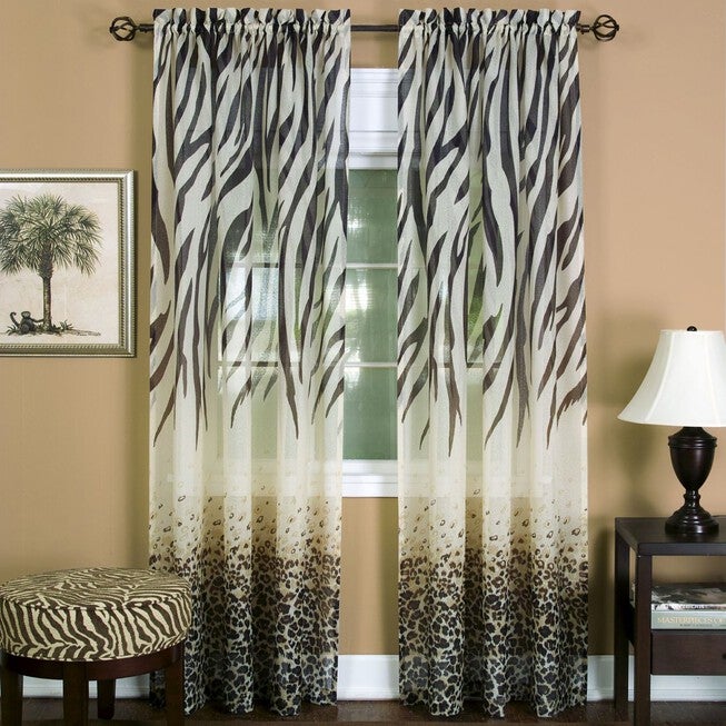 Kenya Window Curtain Panel, BROWN MULTI, hi-res image number null