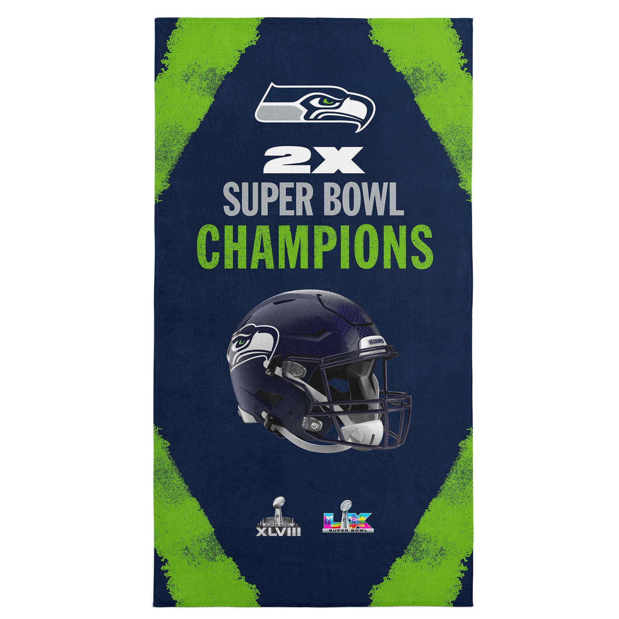 NFL Super Bowl 2026 Beach Towel 30x60 inches, NAVY, hi-res image number 0