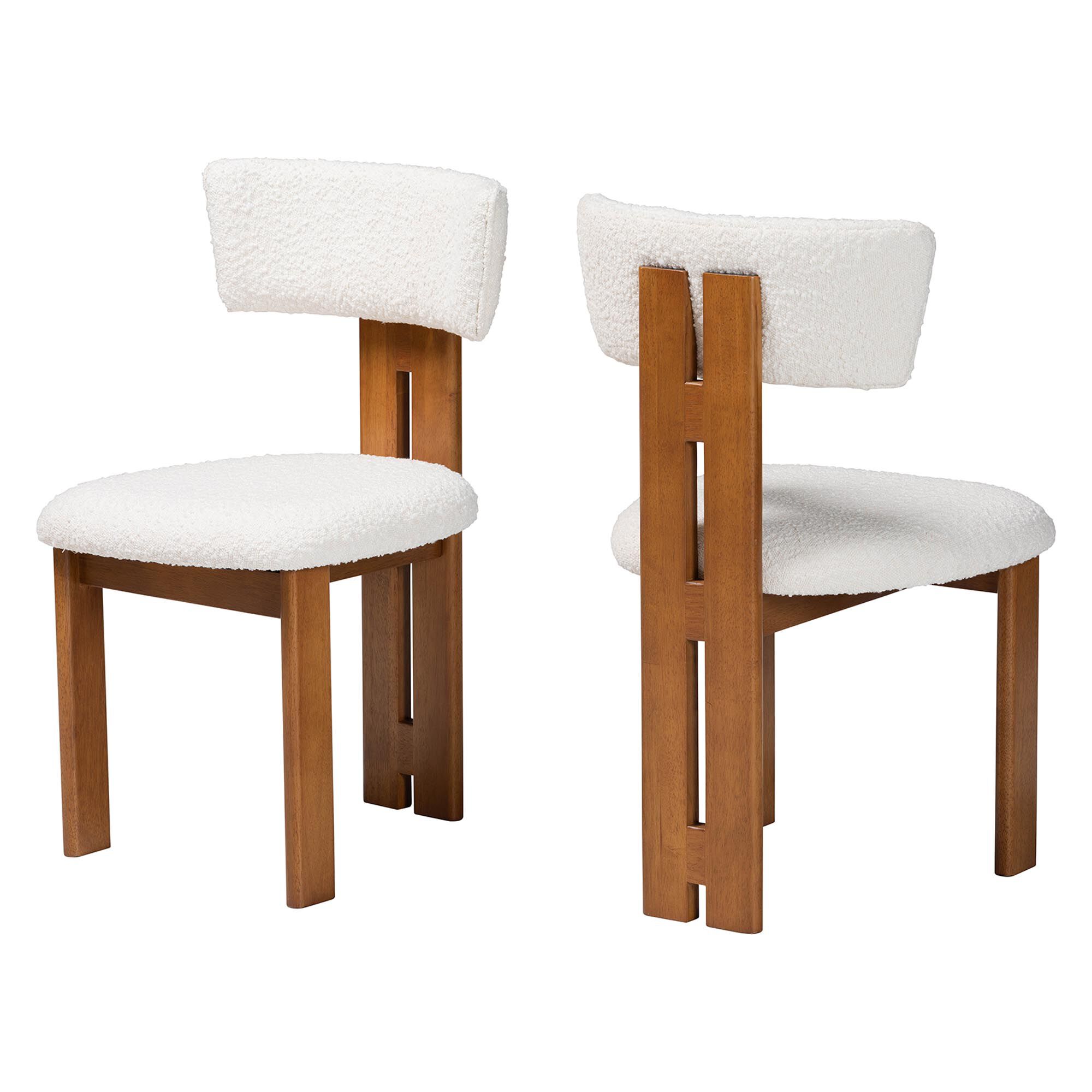 Kyren Modern Cream Boucle Dining Chair, CREAM, alternate image number 1