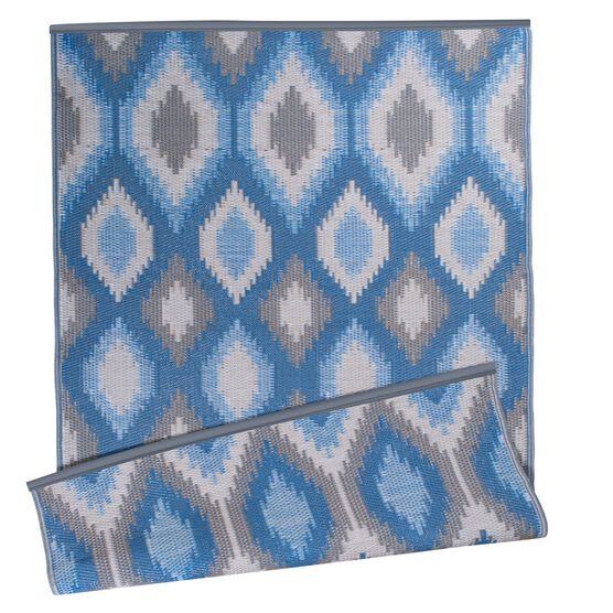 Blue Ikat Outdoor Rug 4X6 Ft Floor Coverings, BLUE, hi-res image number null