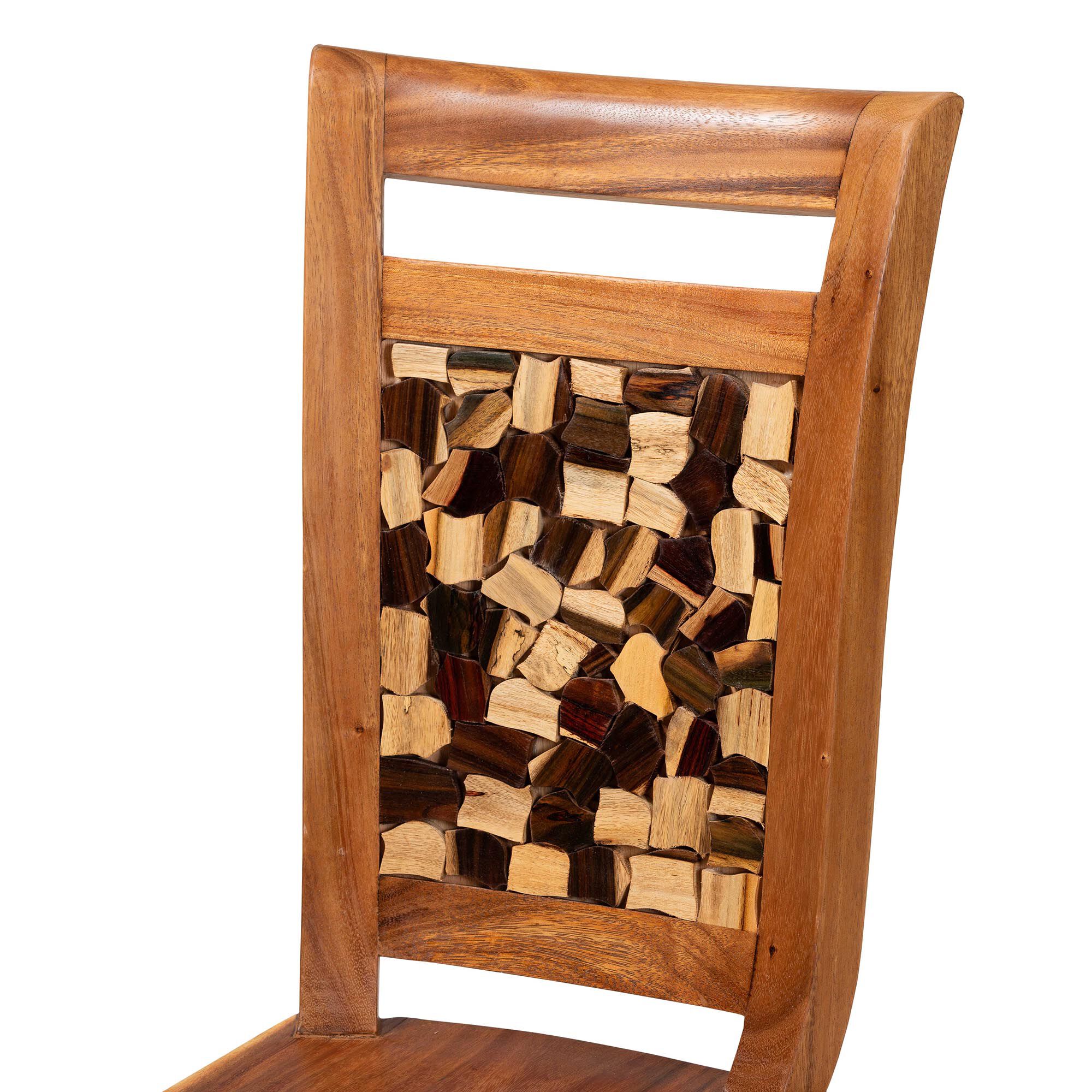 Luan Suar Wood Dining Chair, BROWN, alternate image number 5
